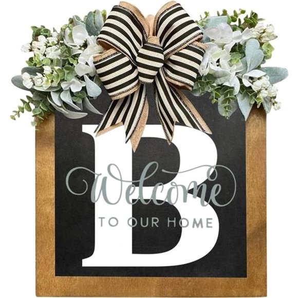 16'' Personalized Last Name Welcome Sign, Door Wreaths  (B) - Picture 1 of 4
